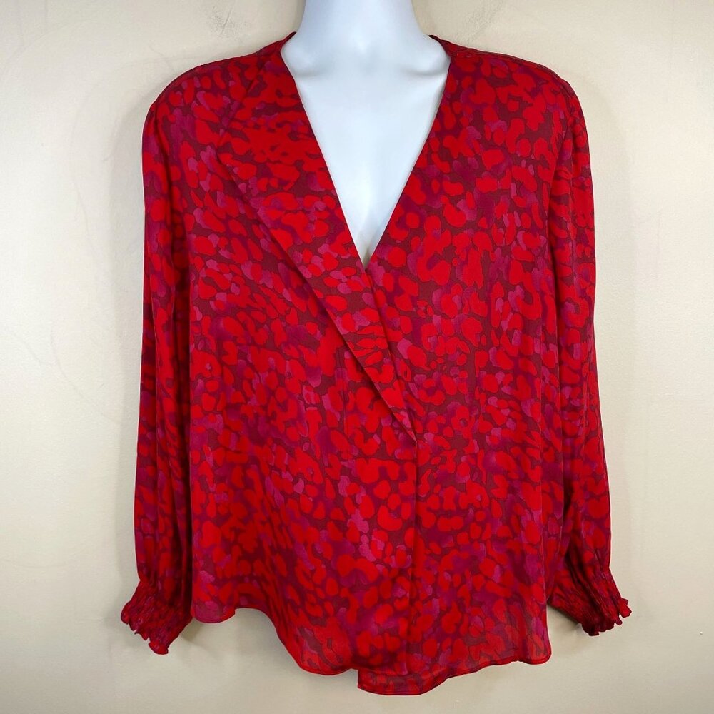 Gibson Latimer Statement Top Womens 2X 22 Red Satin Romantic Hot Date‎ Night